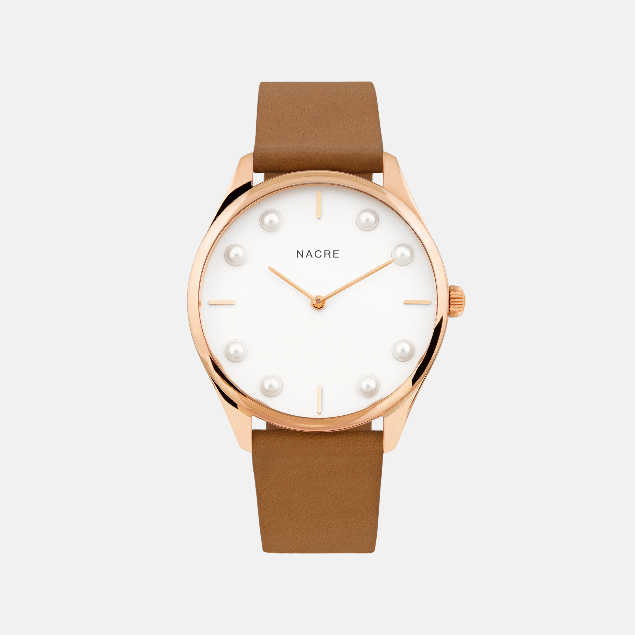 Lune 8 - Rose Gold and White - Navy Leather